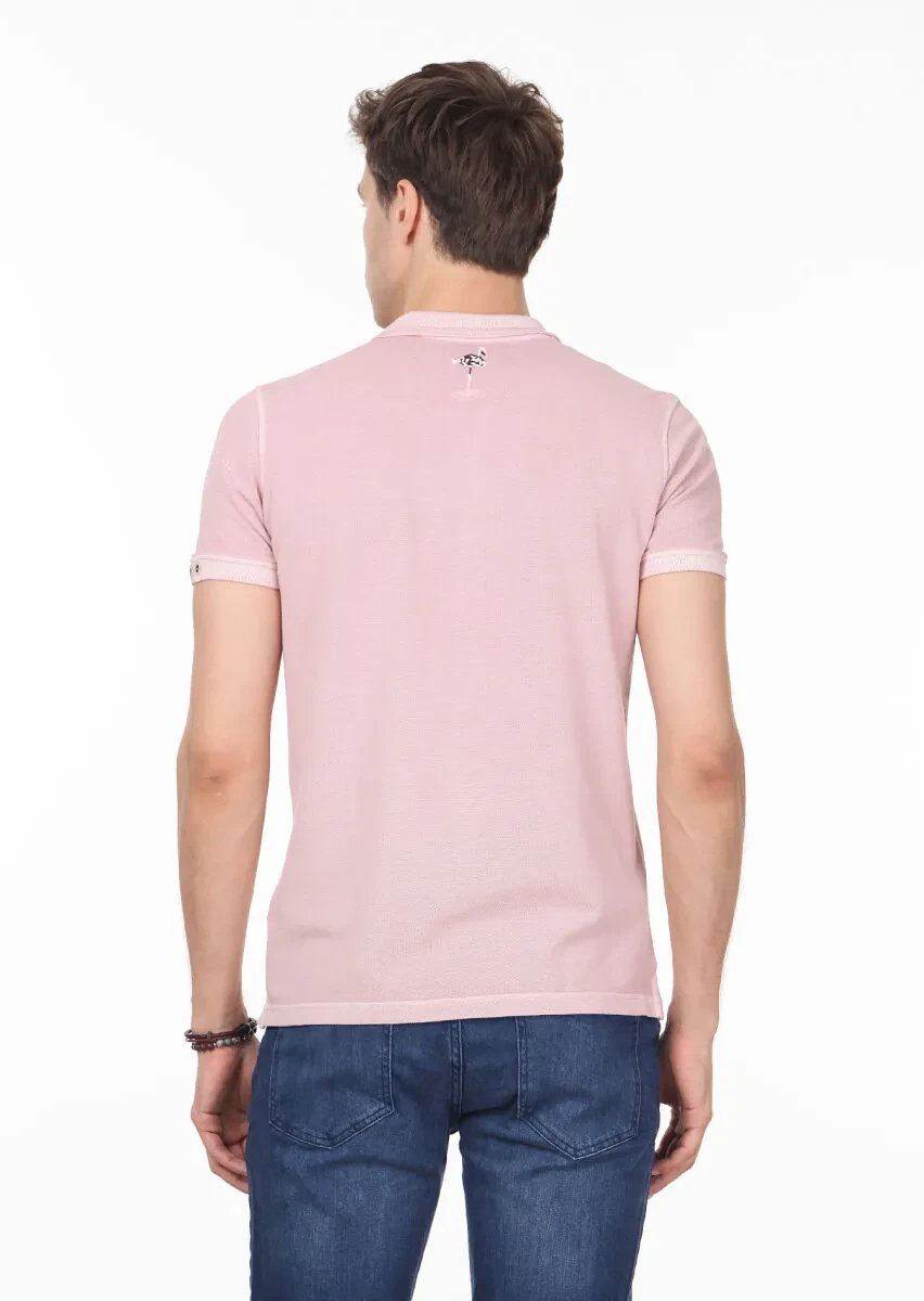 Somon Düz Polo Yaka %100 Pamuk T-Shirt - 4