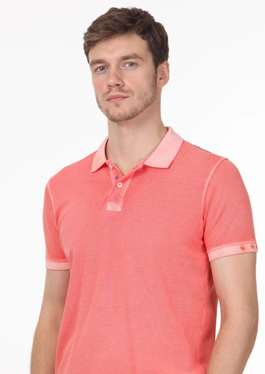 Somon Düz Polo Yaka %100 Pamuk T-Shirt - 2
