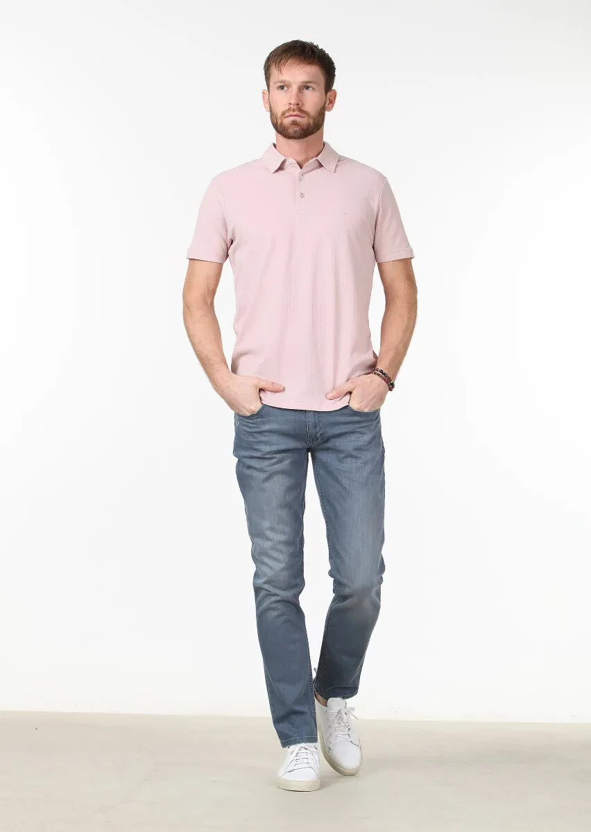 Somon Jakarlı %100 Pamuk T-Shirt - 2