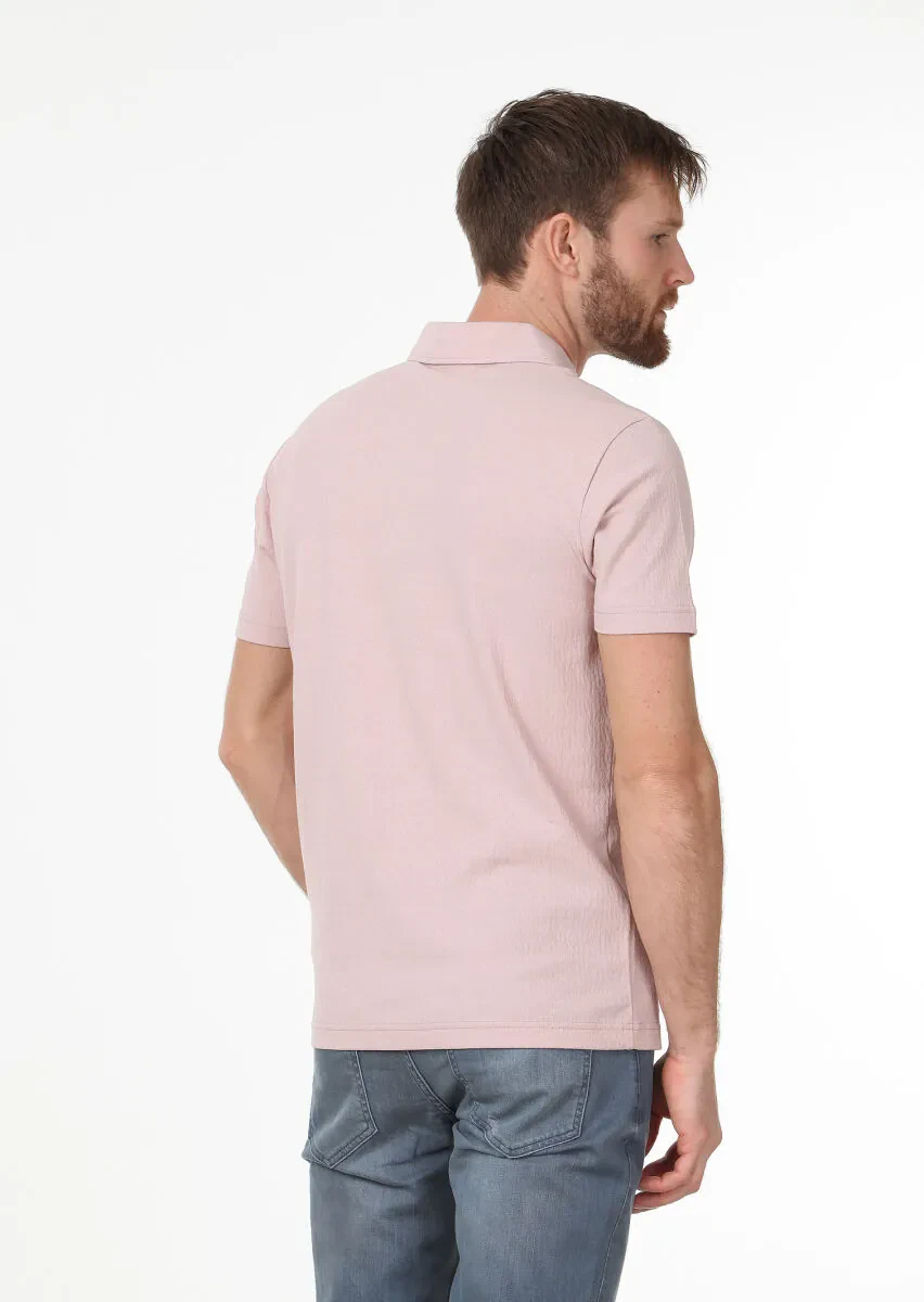 Somon Jakarlı %100 Pamuk T-Shirt - 4