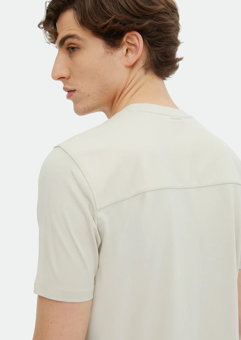 Stone Plain Crew Neck T-Shirt - 4