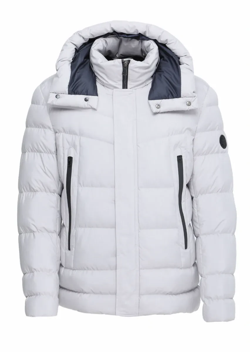 Stone Regular Fit Casual Weaving Removable Hood Coat - 7