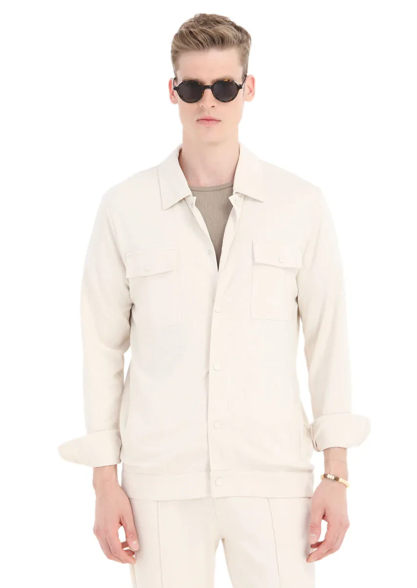 Stone Regular Fit Cotton Blended Blazer - 2