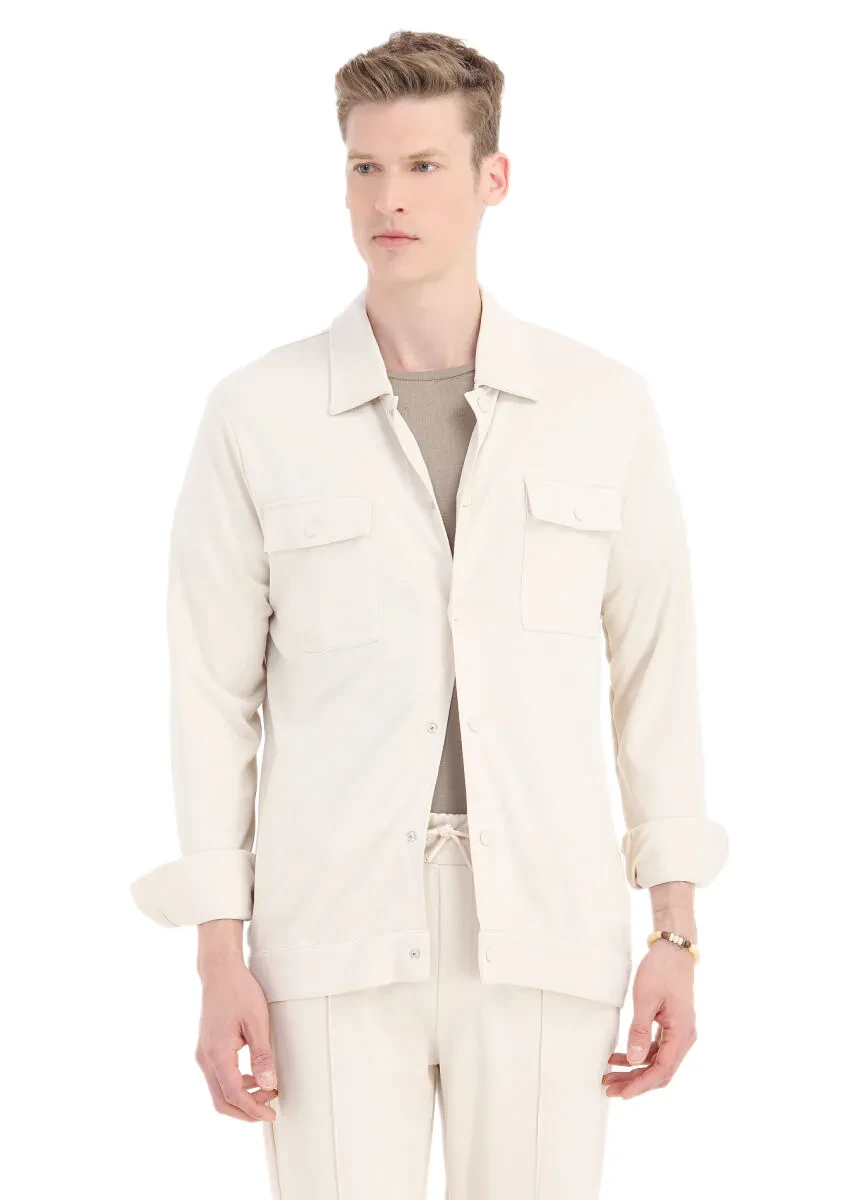 Stone Regular Fit Cotton Blended Blazer - 4