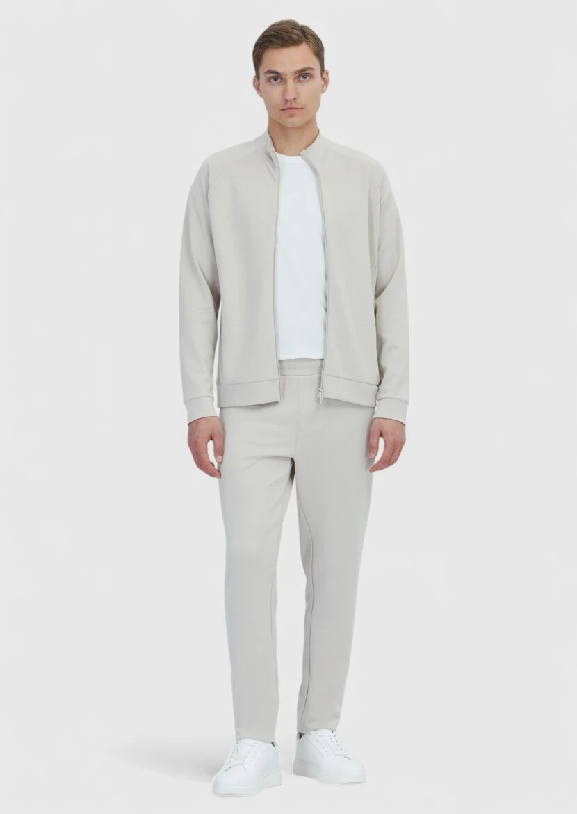 Stone Turtleneck Plain Sweatshirt - RAMSEY