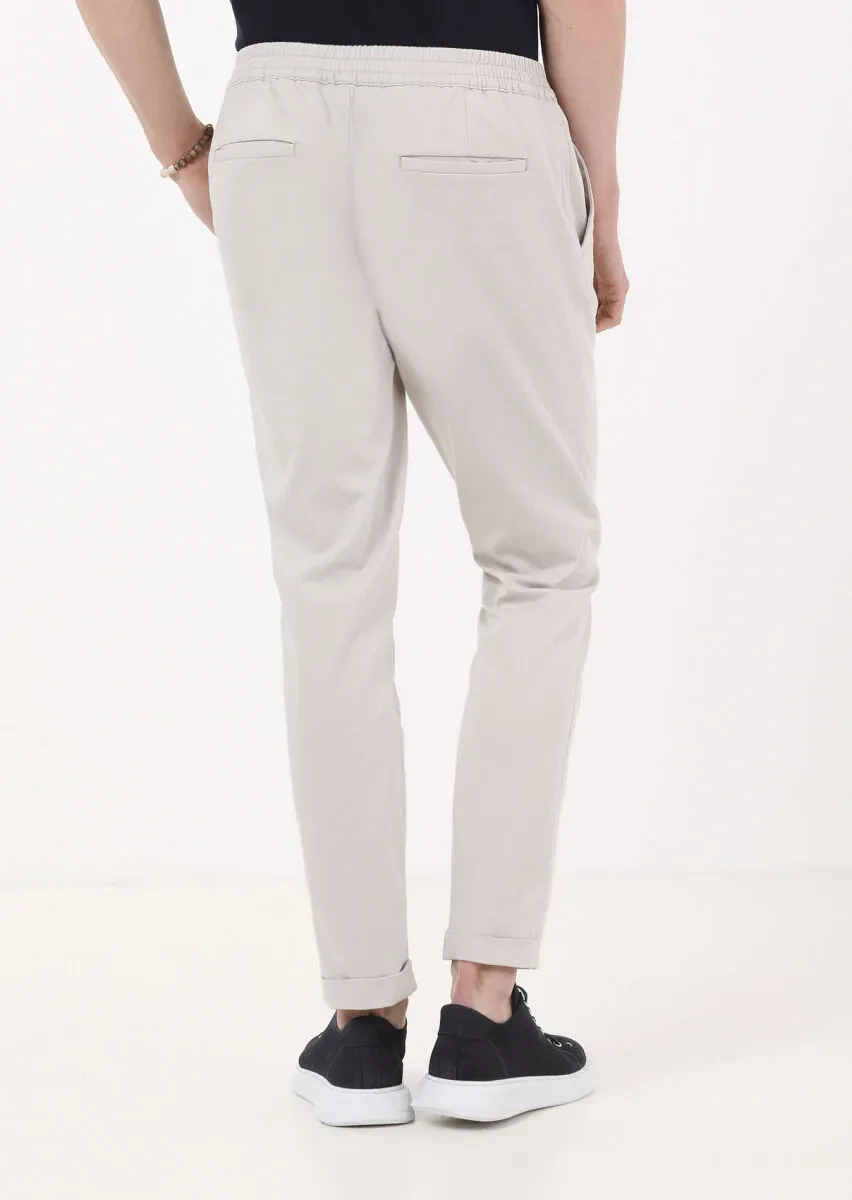 Stone Weaving Jogging Fit Casual Cotton Blended Trousers - 3