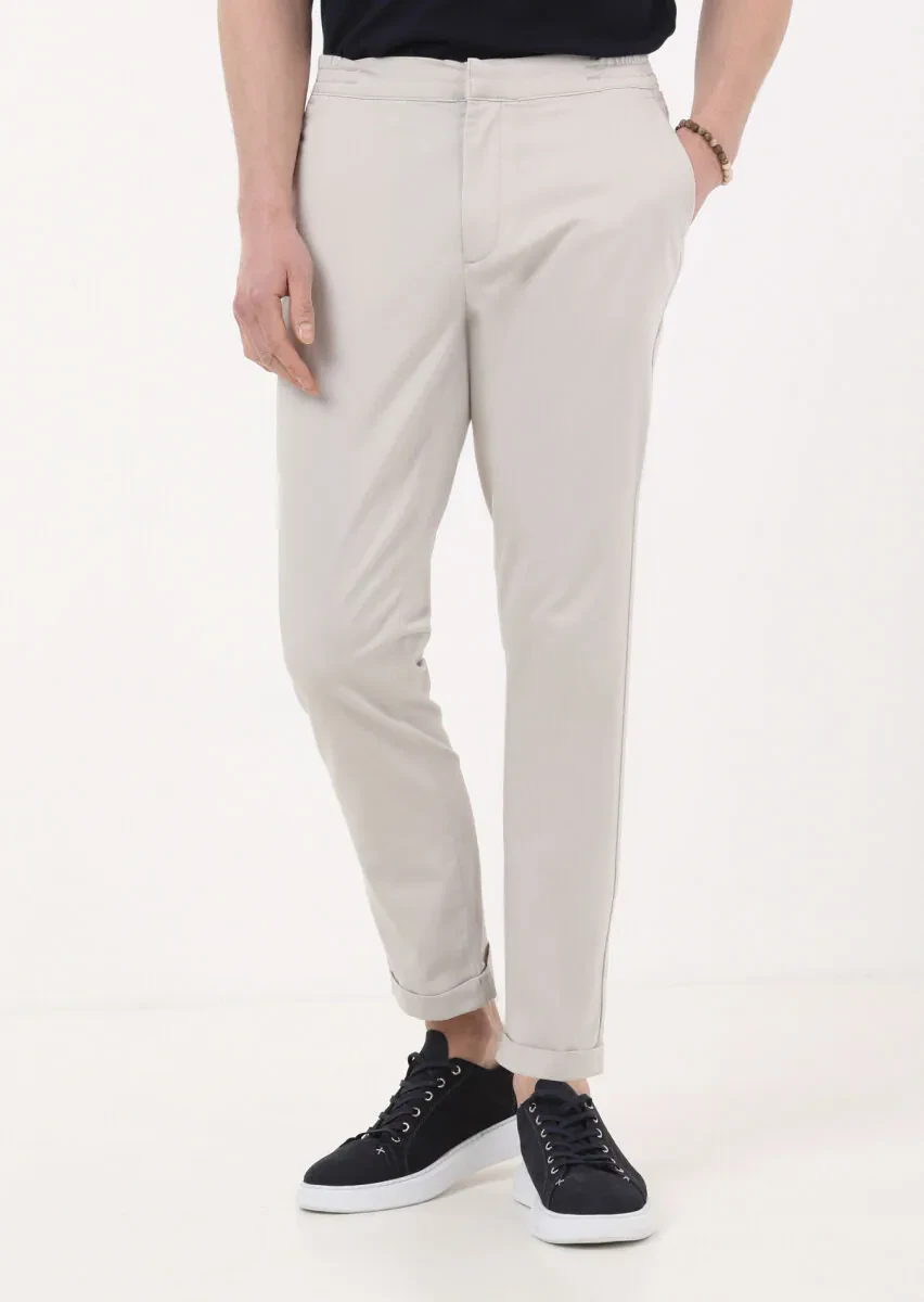 Stone Weaving Jogging Fit Casual Cotton Blended Trousers - 4