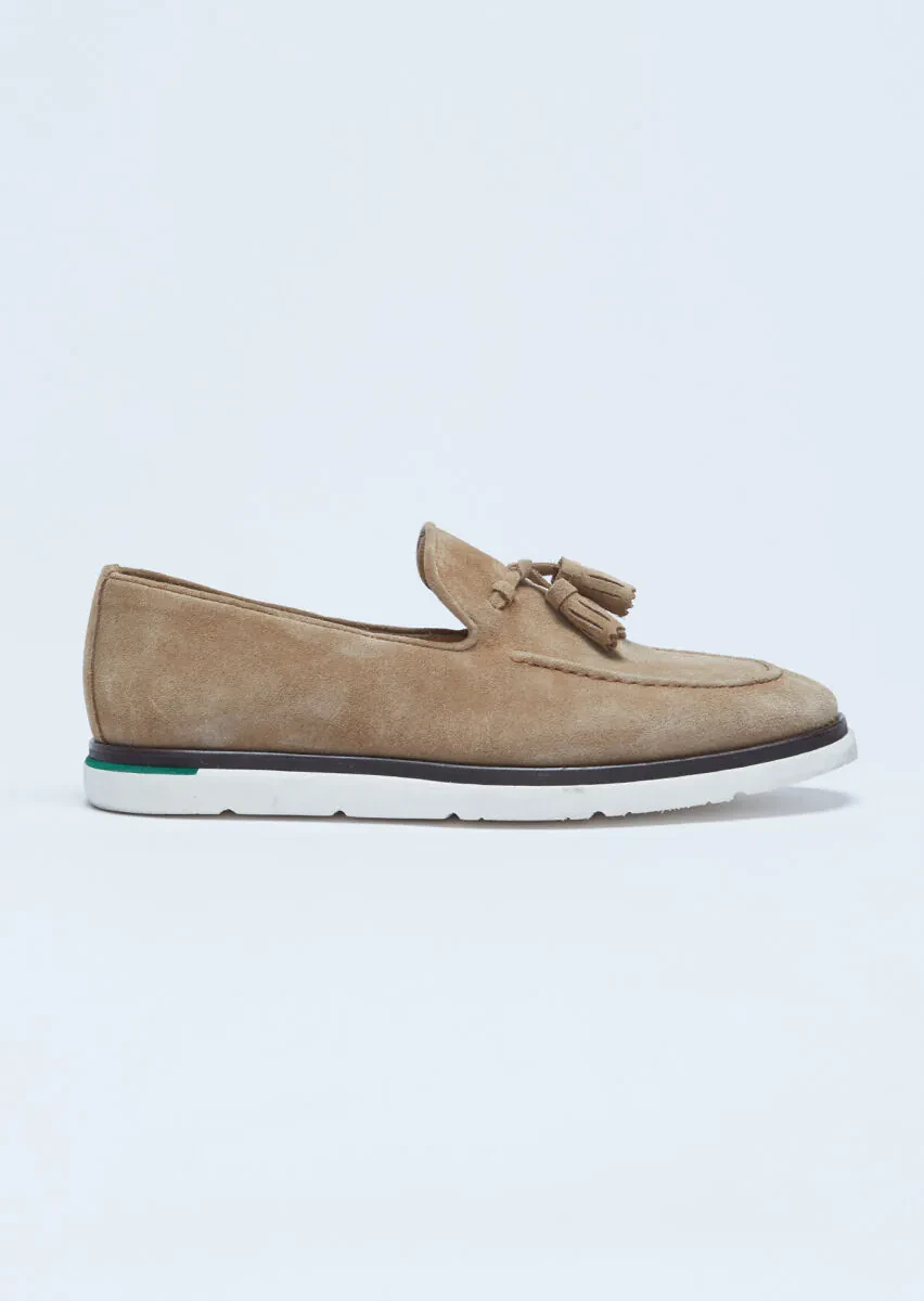Tan Suede Casual Loafer - 1