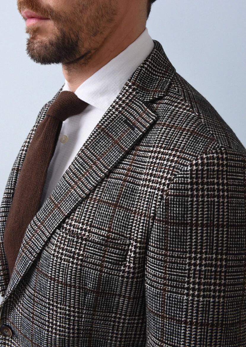 Tarçın Kareli Shirt Shoulder Slim Fit Yün Karışımlı Ceket - 3