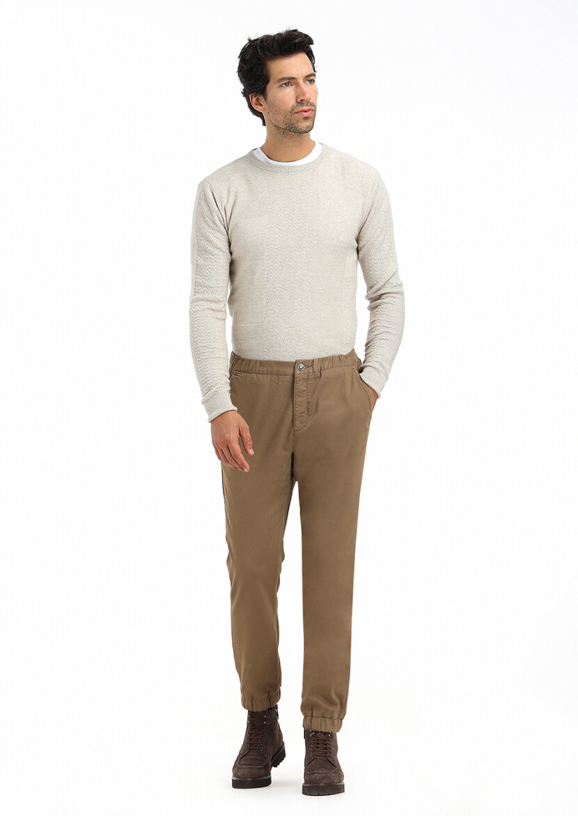 Taş Bisiklet Yaka Selanik Yün Karışımlı Triko Kazak - 1