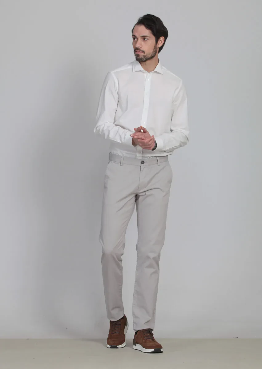 Taş Düz Dokuma Regular Fit Casual Pamuk Karışımlı Pantolon - 1