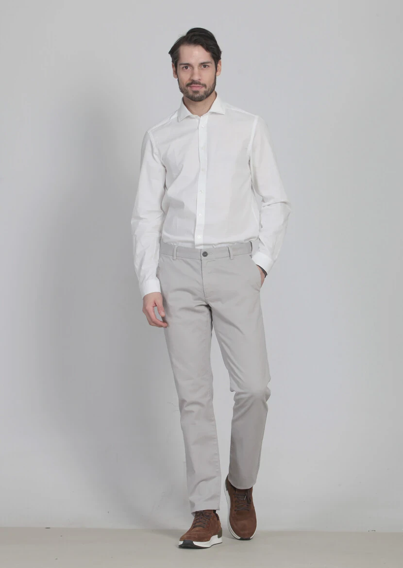 Taş Düz Dokuma Regular Fit Casual Pamuk Karışımlı Pantolon 