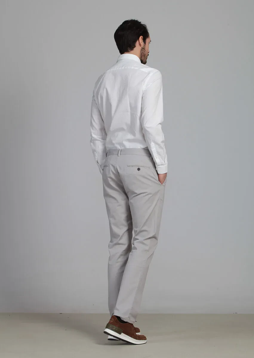 Taş Düz Dokuma Regular Fit Casual Pamuk Karışımlı Pantolon - 5