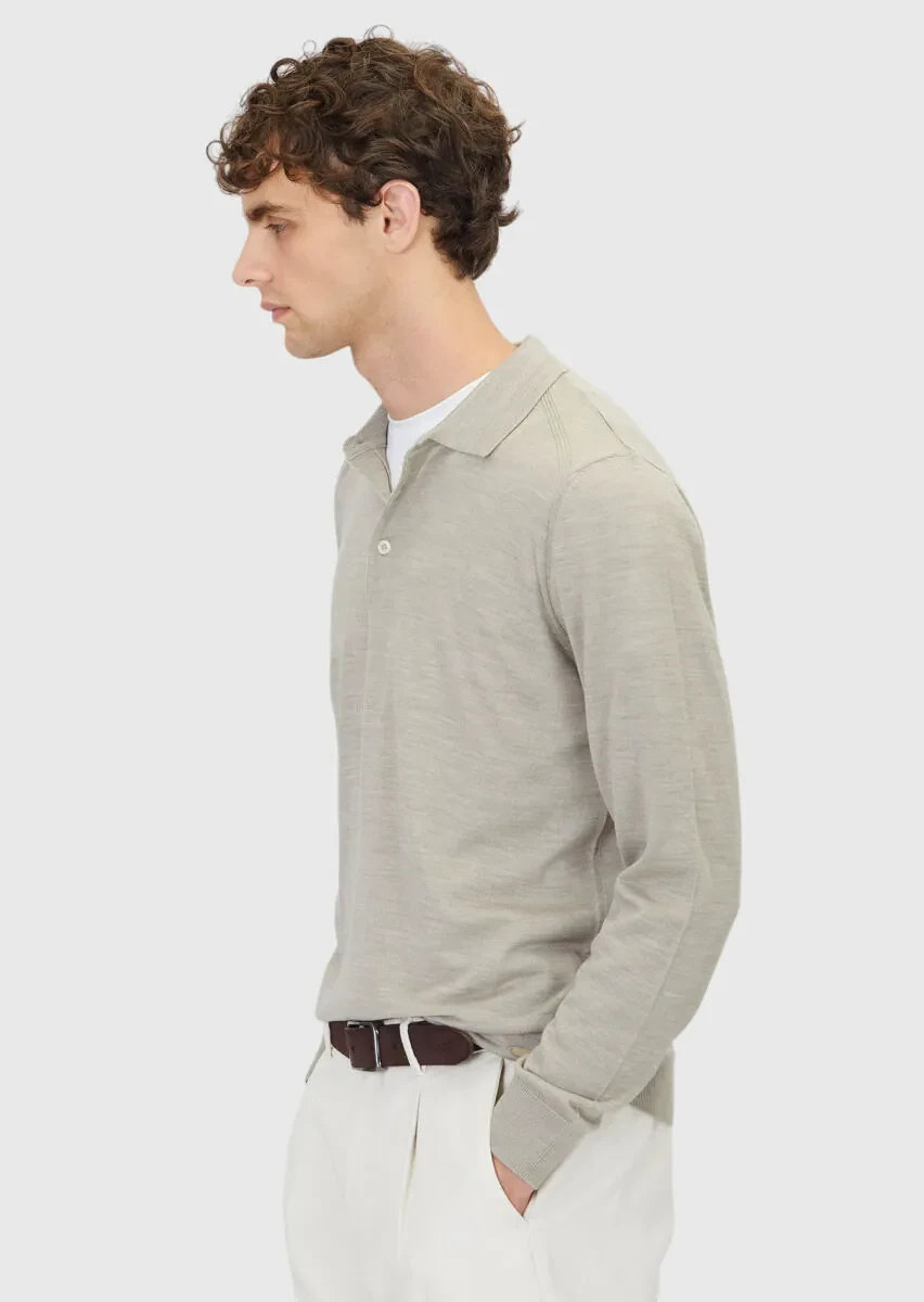 Taş Polo Yaka Düz Örgü Yün Karışımlı Triko Kazak - 3