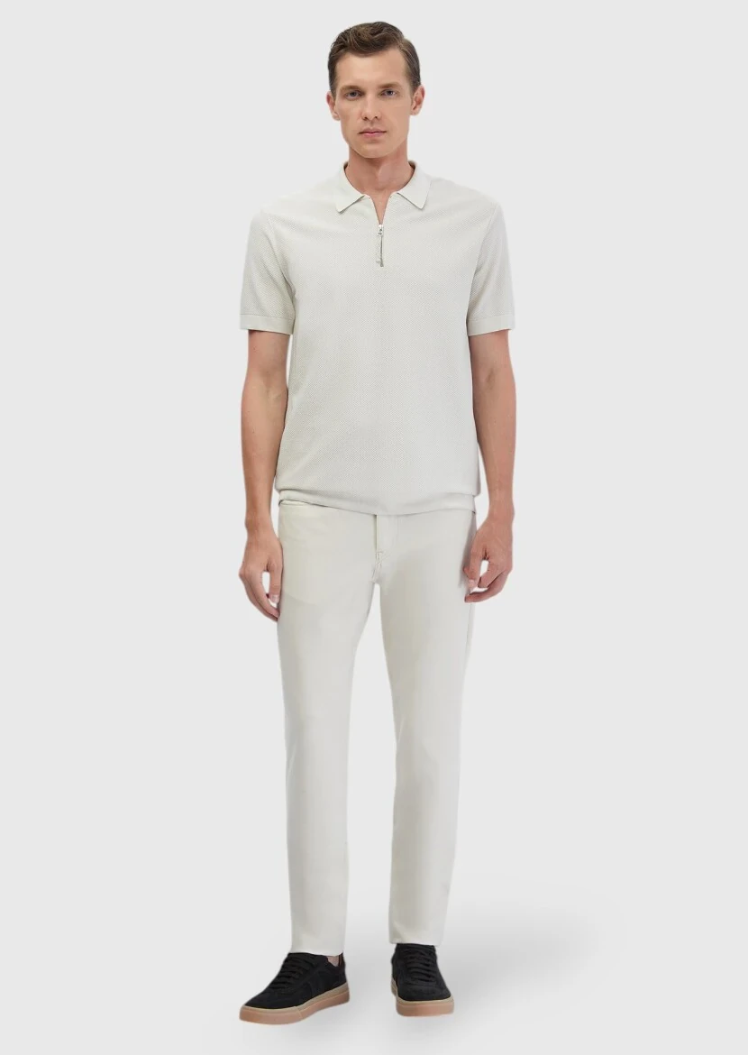 Taş Polo Yaka Jakarlı Triko 