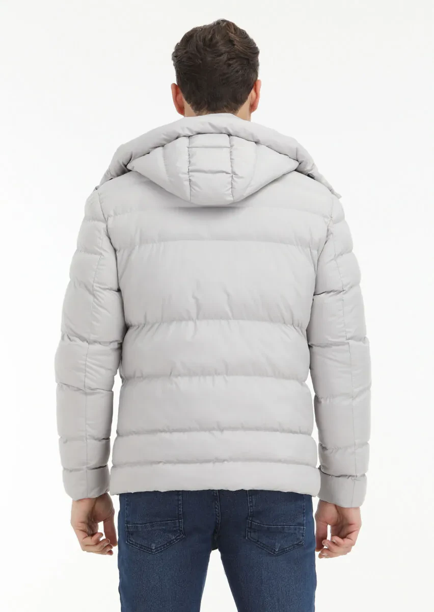 Taş Regular Fit Kapüşonlu Casual Dokuma Mont - 6