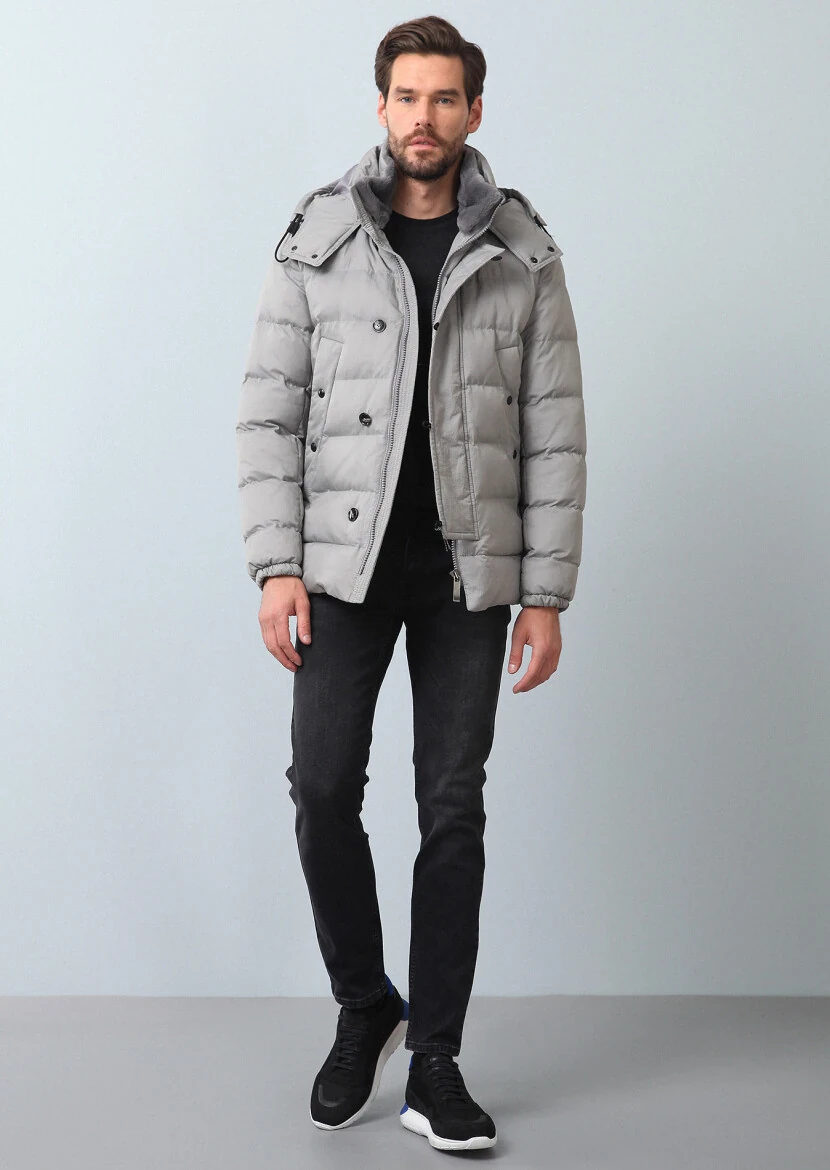 Taş Regular Fit Kelebek Yaka Casual Dokuma Kaban - 3