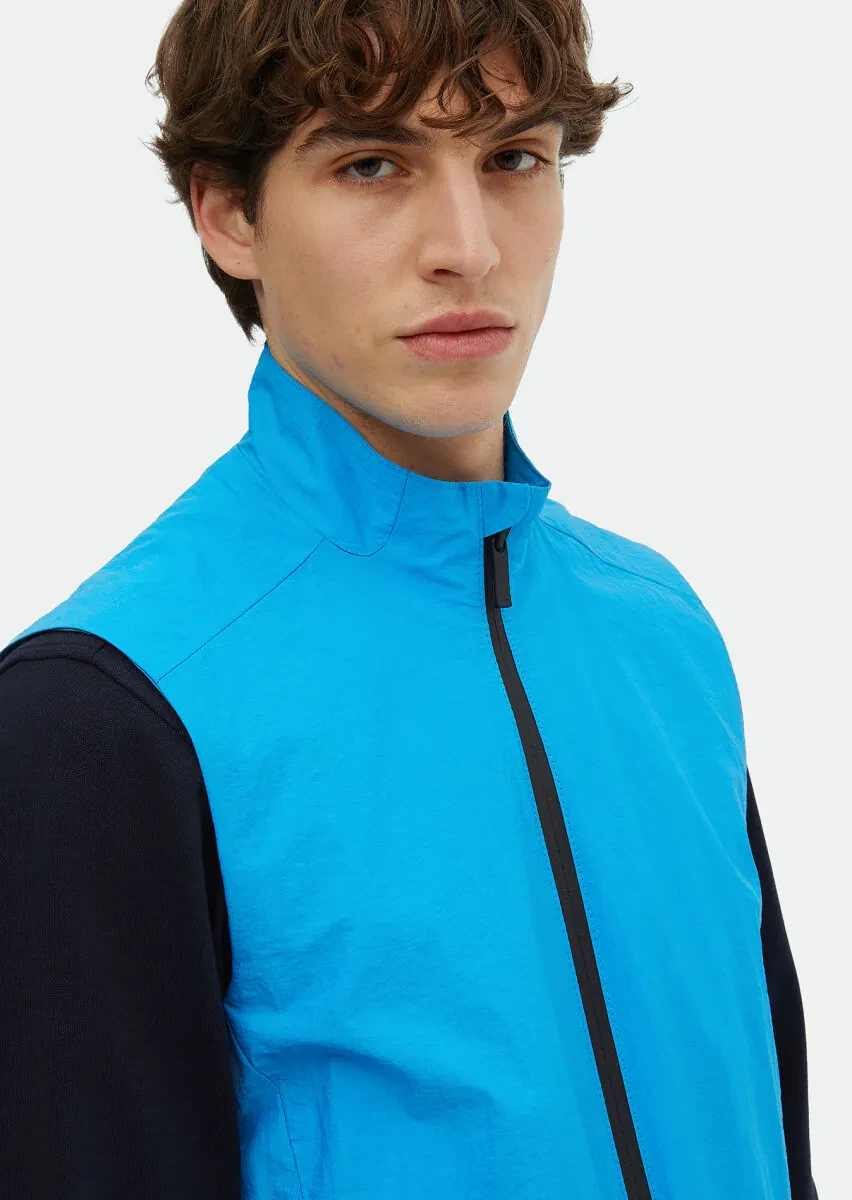 Turkuaz Regular Fit Dik Yaka Denim Dokuma Spor Yelek - 4