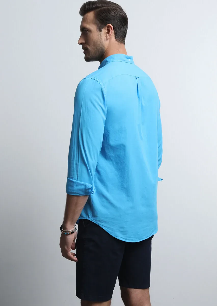 Turkuaz Regular Fit Dokuma Denim %100 Pamuk Gömlek - 5