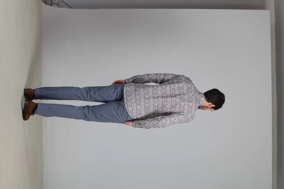 Turuncu Baskılı Slim Fit Dokuma Casual %100 Pamuk Gömlek - 5