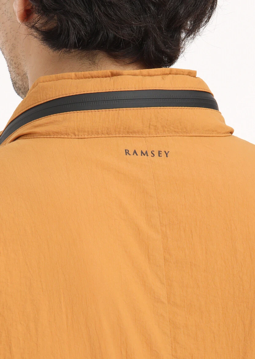 Turuncu Regular Fit Dik Yaka Casual Dokuma Mont - 6