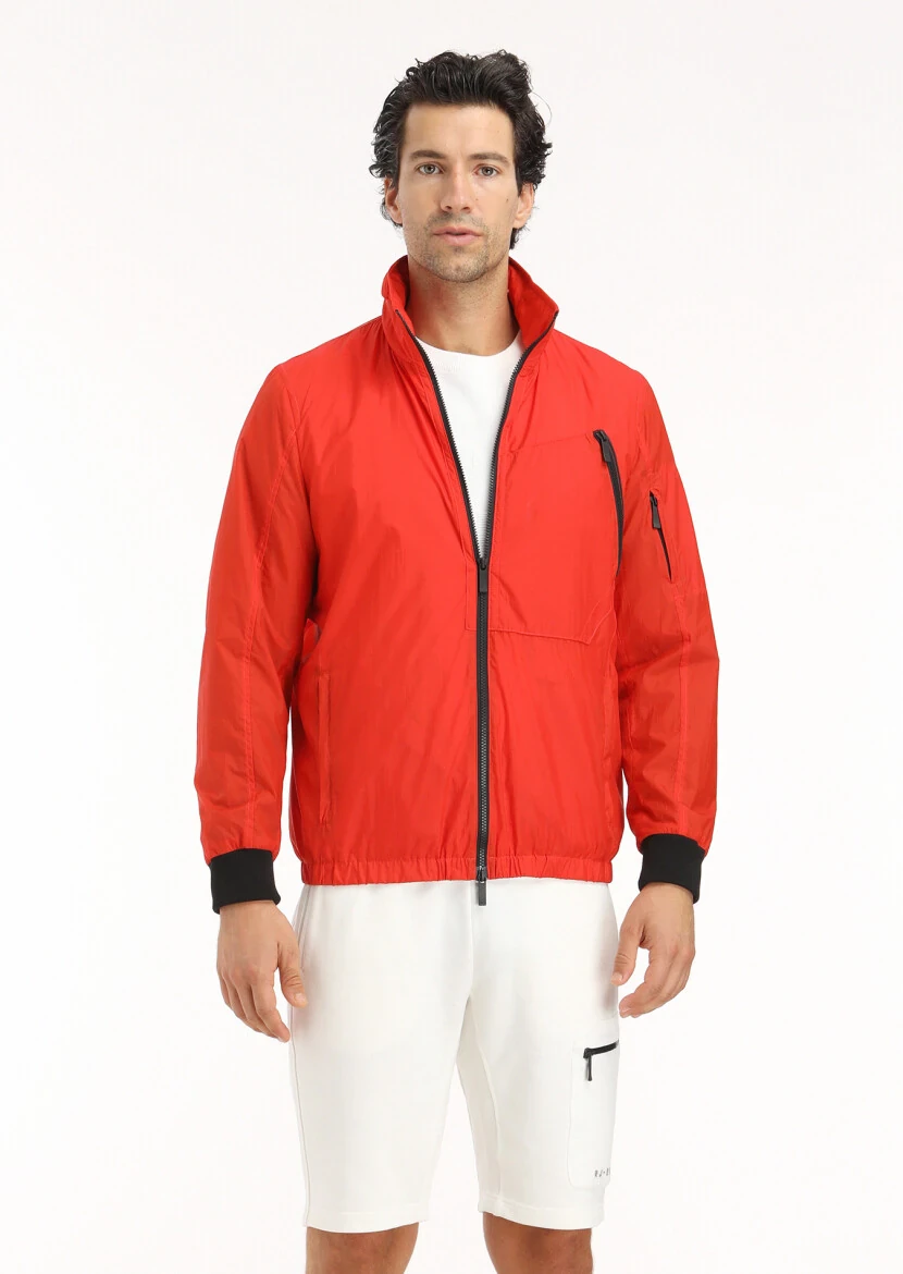 Turuncu Regular Fit Dik Yaka Denim Dokuma Mont - RAMSEY