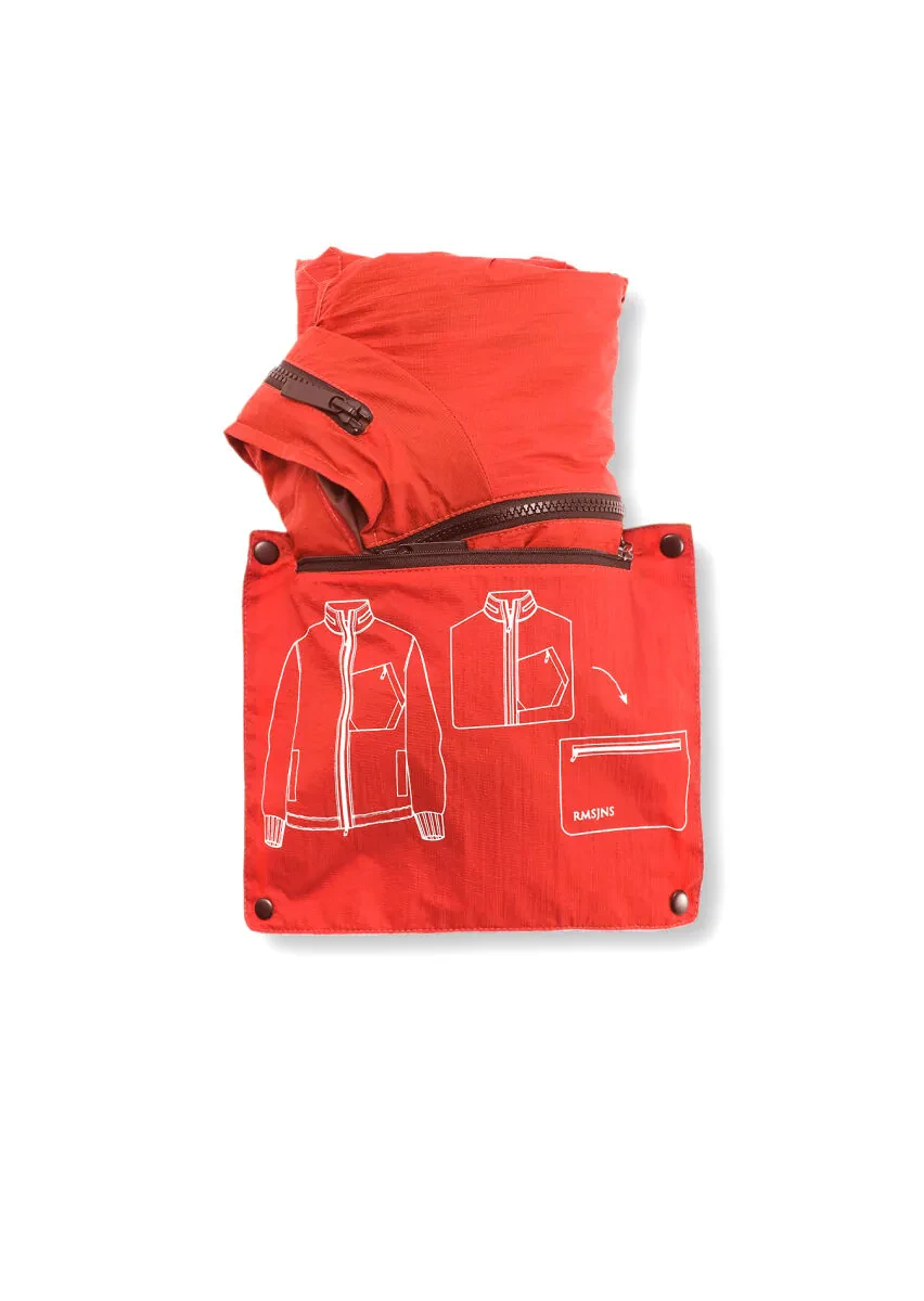 Turuncu Regular Fit Dik Yaka Denim Dokuma Mont - 12