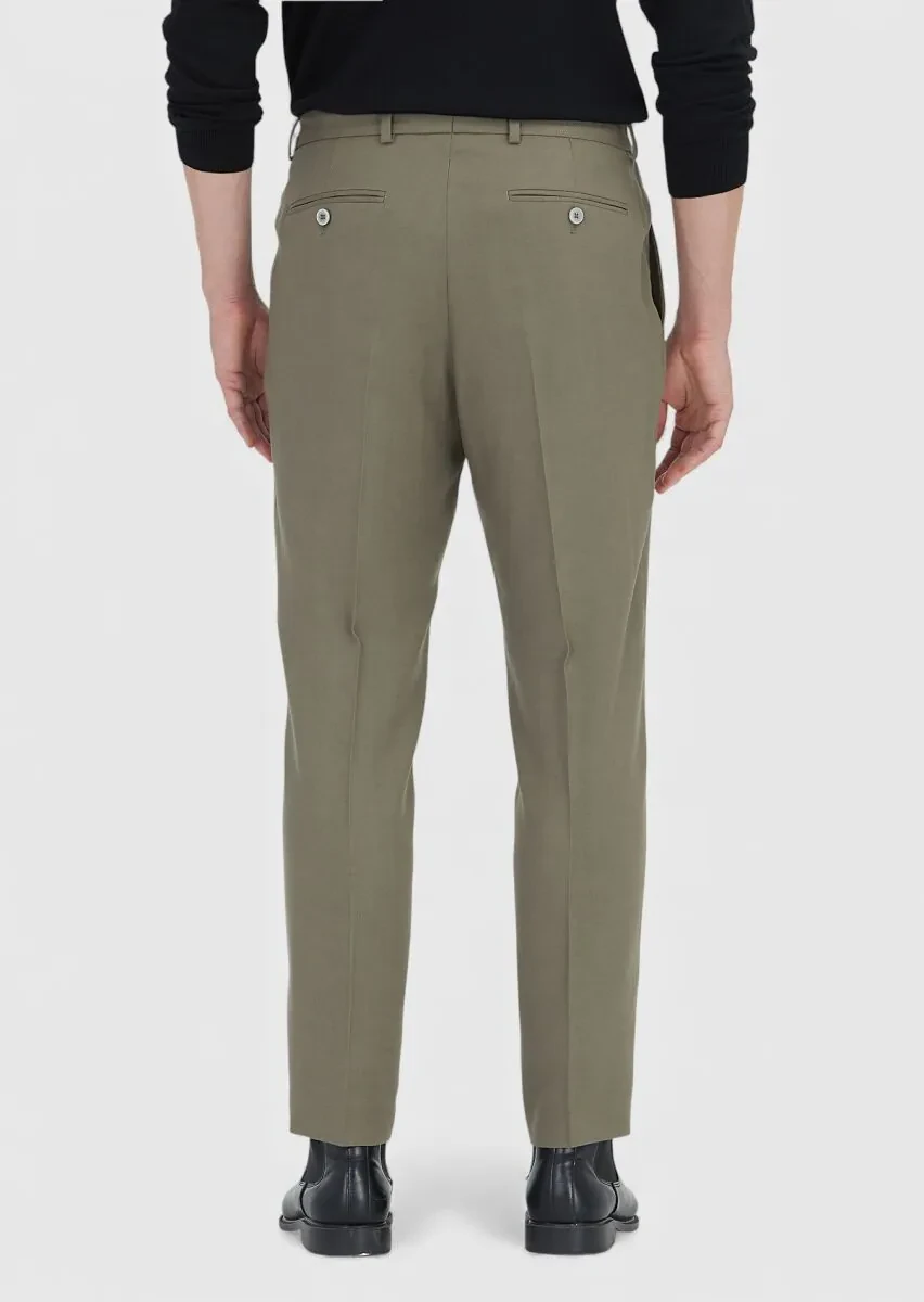 Vizon Dokuma Regular Fit Casual Yün Karışımlı Pantolon - 4