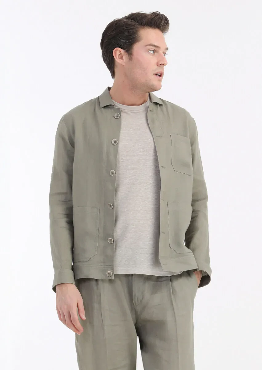 Vizon Düz Casual Fit %100 Keten Takım Elbise - 2