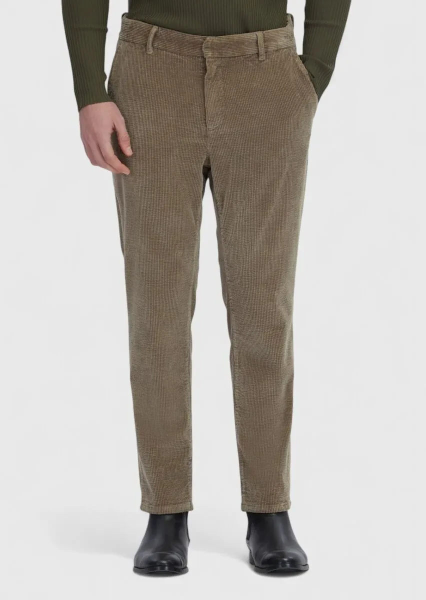 Vizon Düz Dokuma Jogging Fit Kadife Casual Pamuk Karışımlı Pantolon - 2