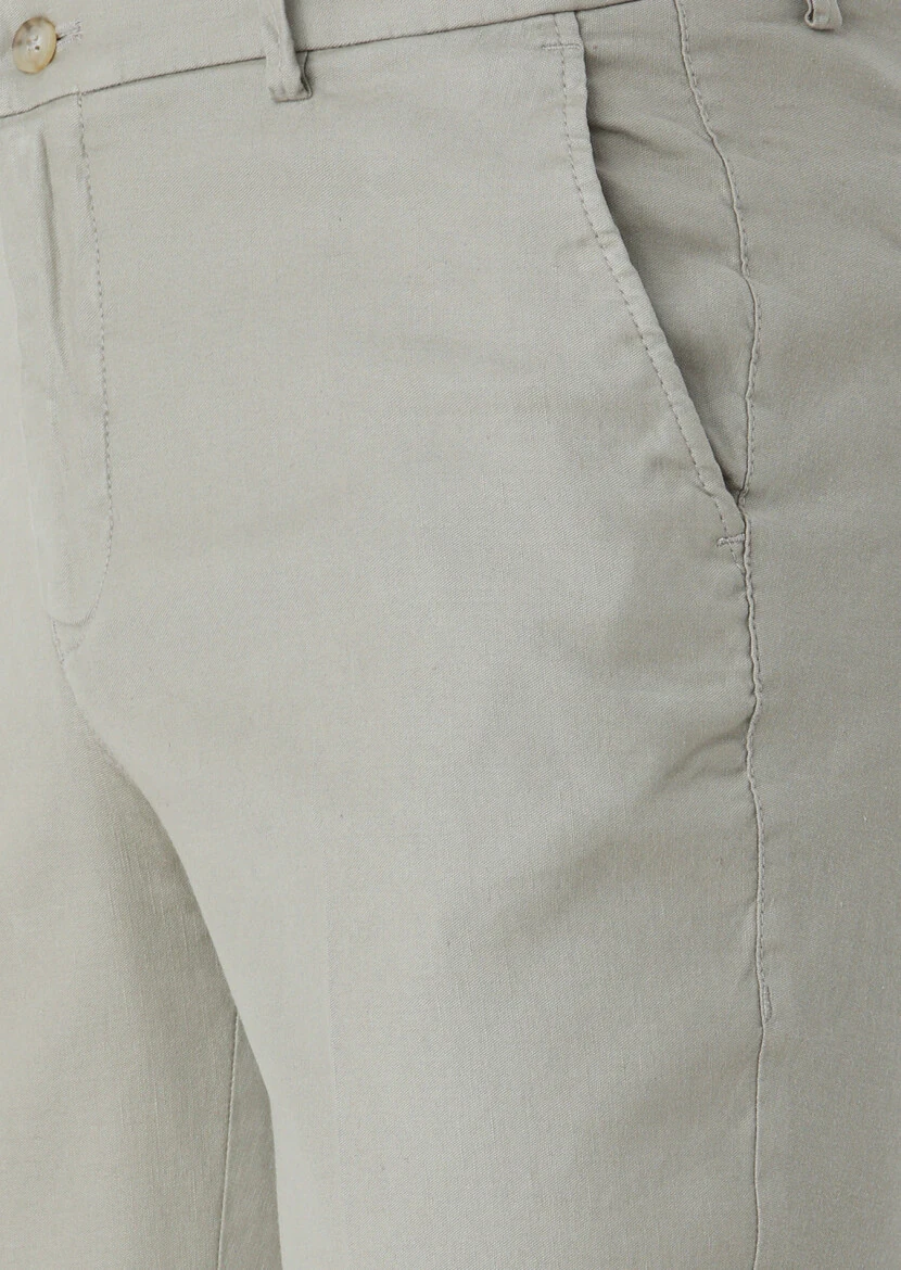 Vizon Düz Dokuma Regular Fit Casual Pamuk Karışımlı Pantolon 