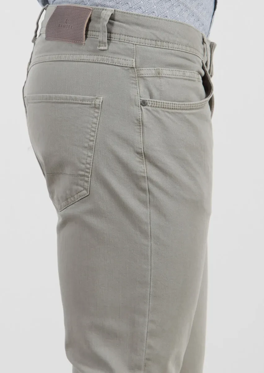 Vizon Düz Dokuma Slim Fit Casual Pamuk Karışımlı Pantolon - 3