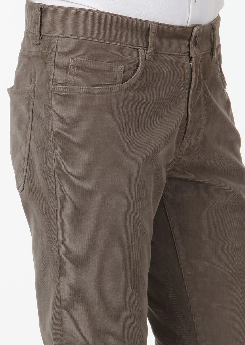 Vizon Düz Dokuma Slim Fit Casual Pamuk Karışımlı Pantolon - 3