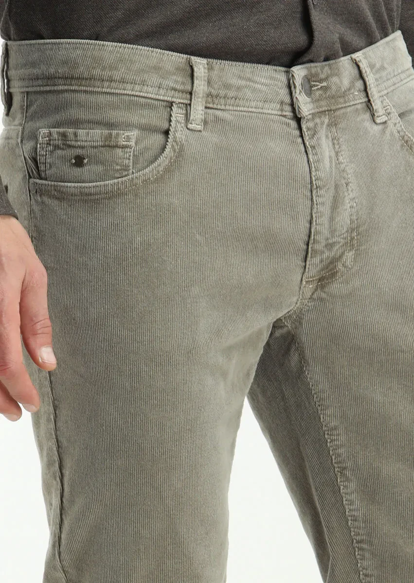 Vizon Düz Dokuma Slim Fit Casual Pamuk Karışımlı Pantolon - 3