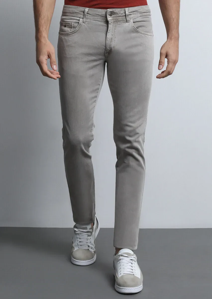 Vizon Düz Dokuma Slim Fit Casual Pamuk Karışımlı Pantolon - 2