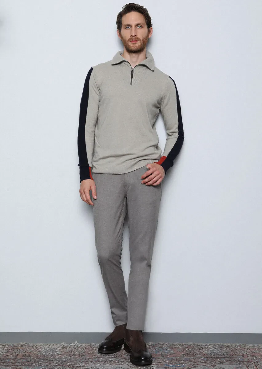 Vizon Düz Dokuma Slim Fit Casual Pantolon - 3