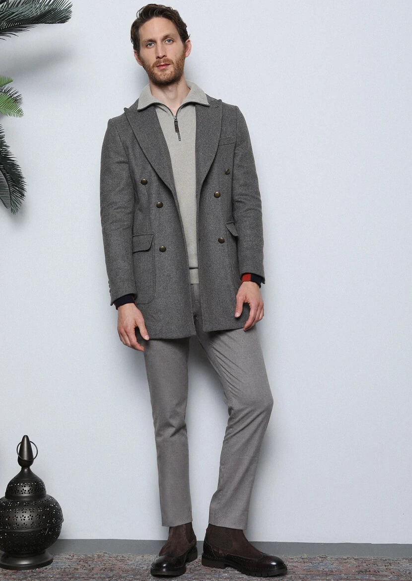 Vizon Düz Dokuma Slim Fit Casual Pantolon - 4