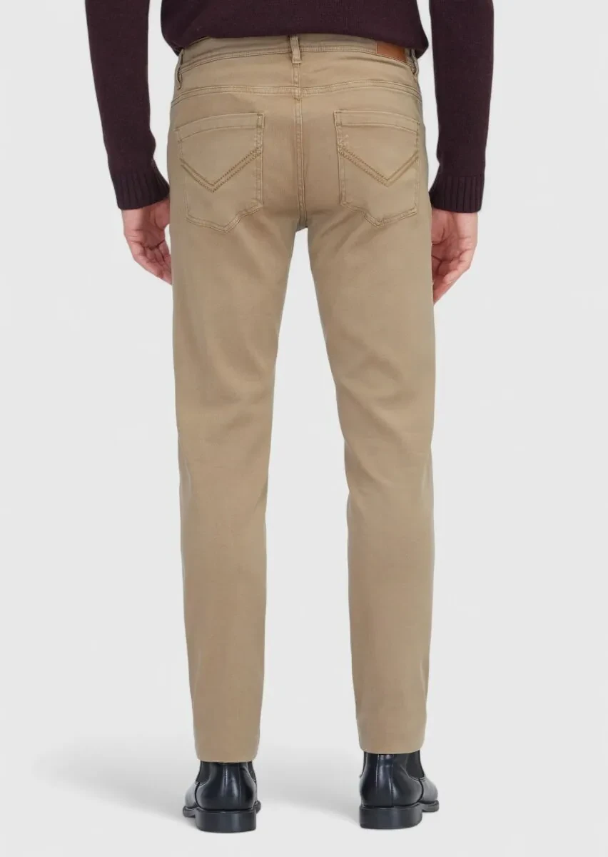 Vizon Düz Örme Slim Fit Casual Pamuk Karışımlı Pantolon - 5