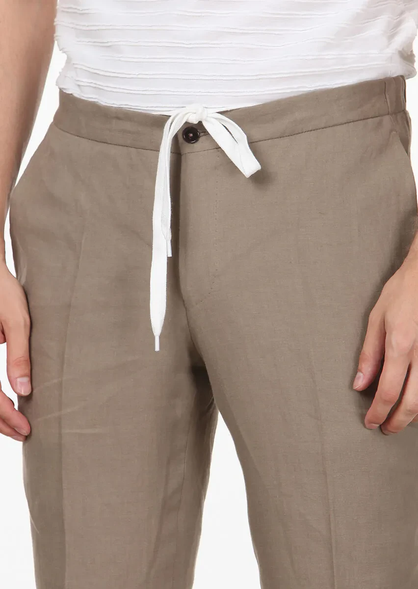 Vizon Düz Zeroweight Slim Fit %100 Keten Takım Elbise - 3