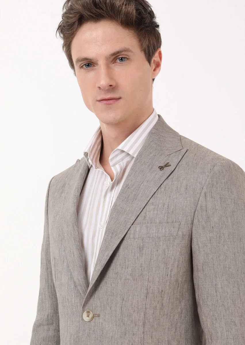 Vizon Düz Zeroweight Slim Fit %100 Keten Takım Elbise - 3