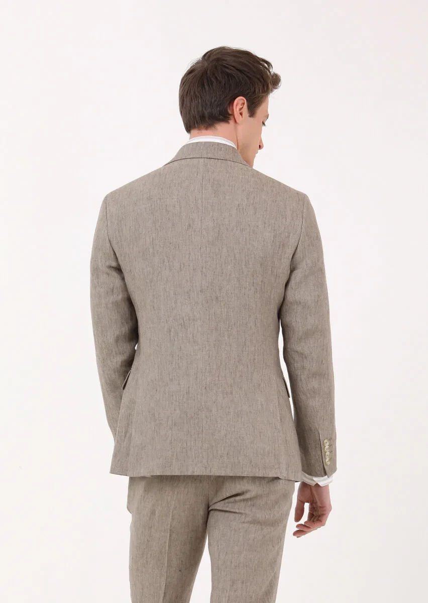 Vizon Düz Zeroweight Slim Fit %100 Keten Takım Elbise - 5