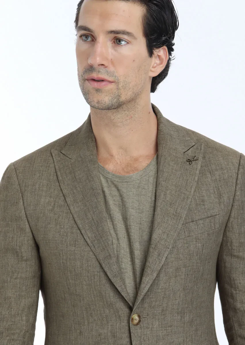 Vizon Düz Zeroweight Slim Fit %100 Keten Takım Elbise - 4