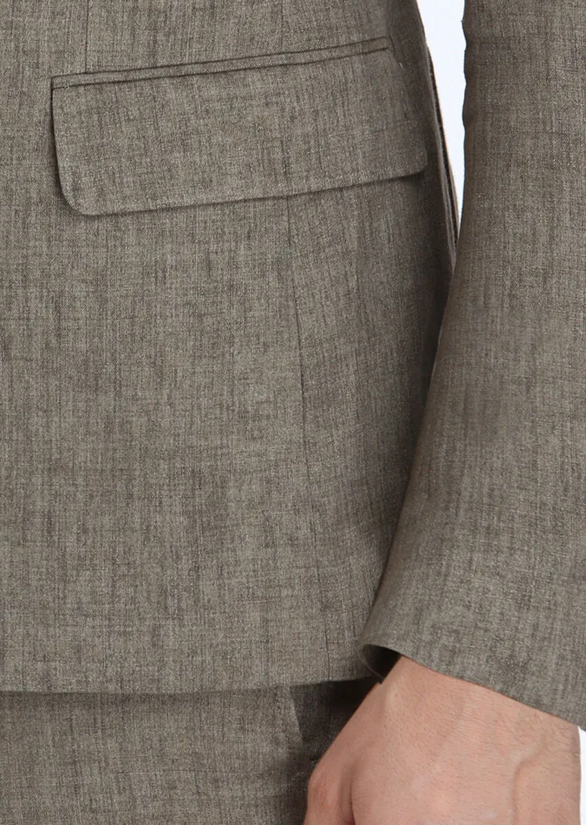 Vizon Düz Zeroweight Slim Fit %100 Keten Takım Elbise - 5