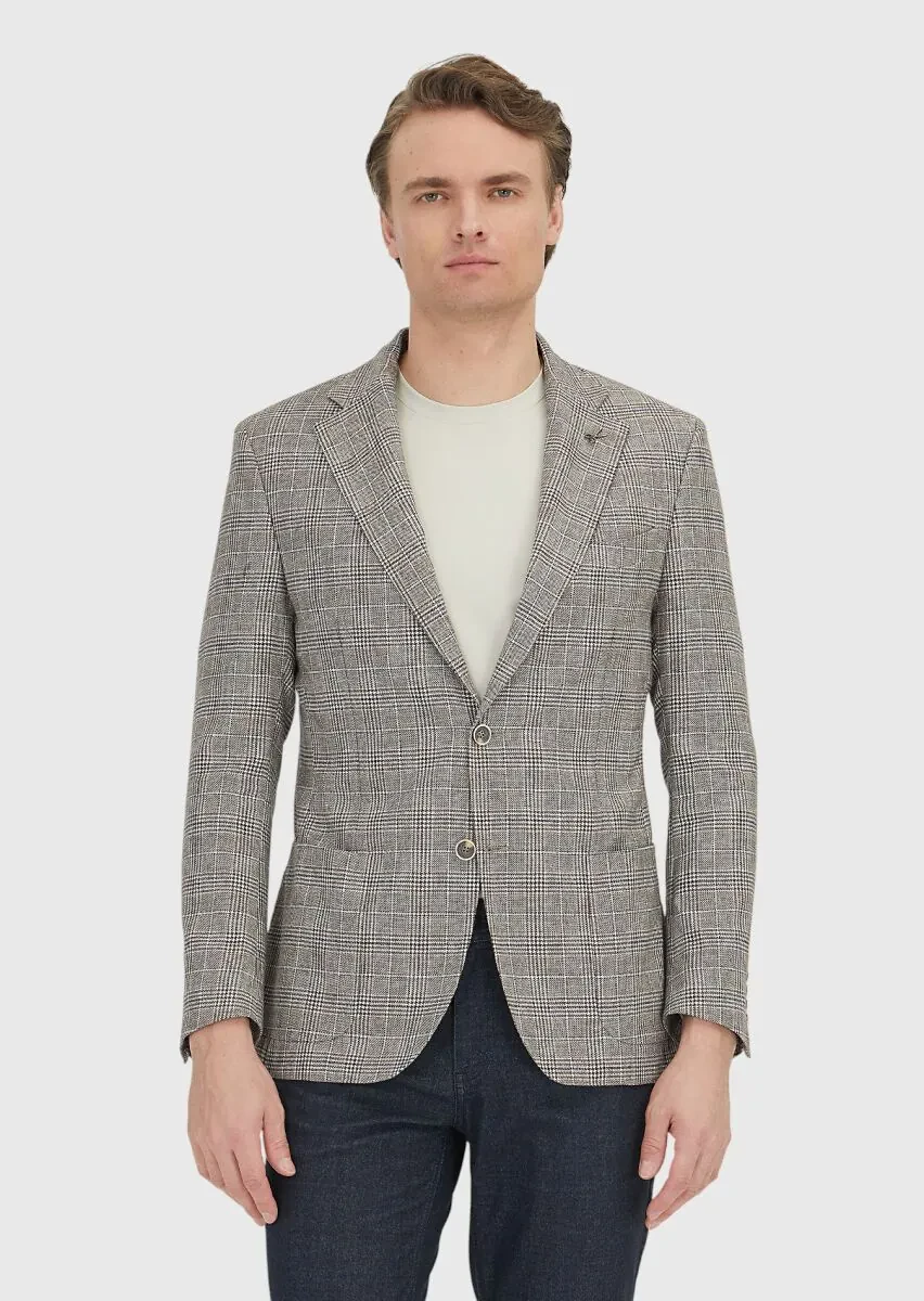 Vizon Düz Zeroweight Slim Fit Yün Karışımlı Ceket - 1