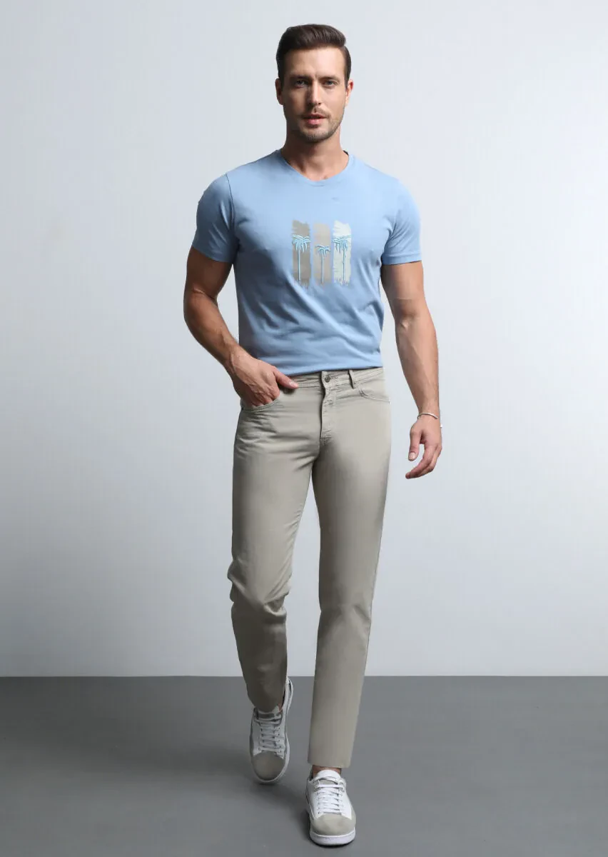 Vizon Mikro Dokuma Slim Fit Casual Pamuk Karışımlı Pantolon - 4