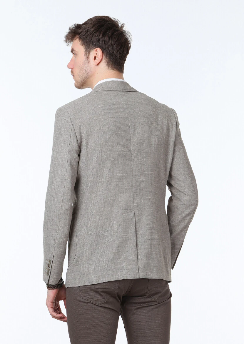 Vizon Mikro Modern Fit Yün Karışımlı Ceket - 4