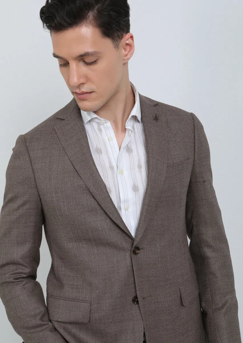 Vizon Mikro Regular Fit %100 Yün Ceket - 1