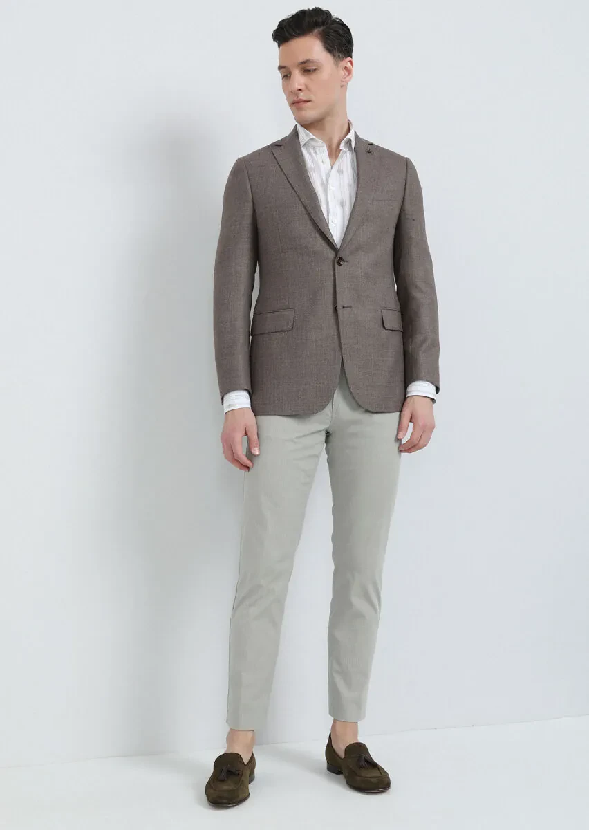 Vizon Mikro Regular Fit %100 Yün Ceket - 4