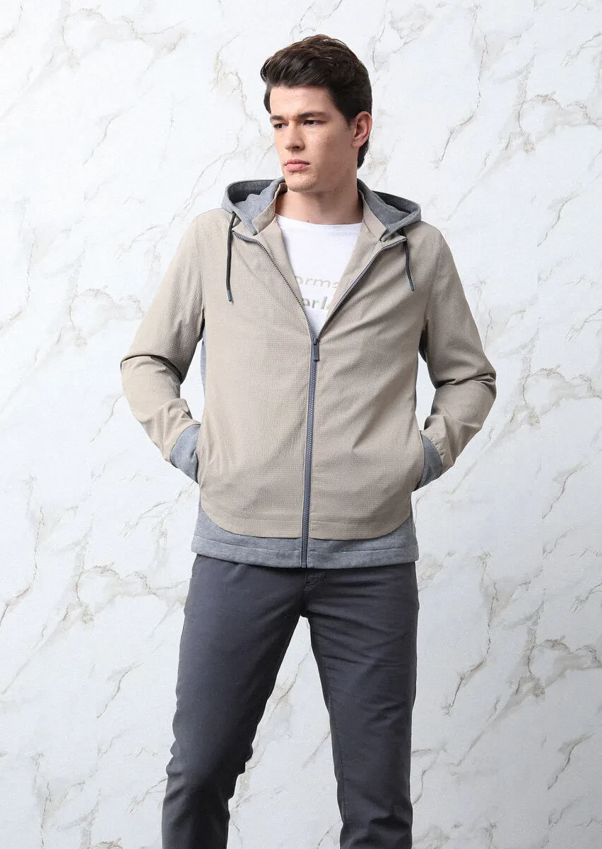 Vizon Regular Fit Casual Dokuma Mont - 1