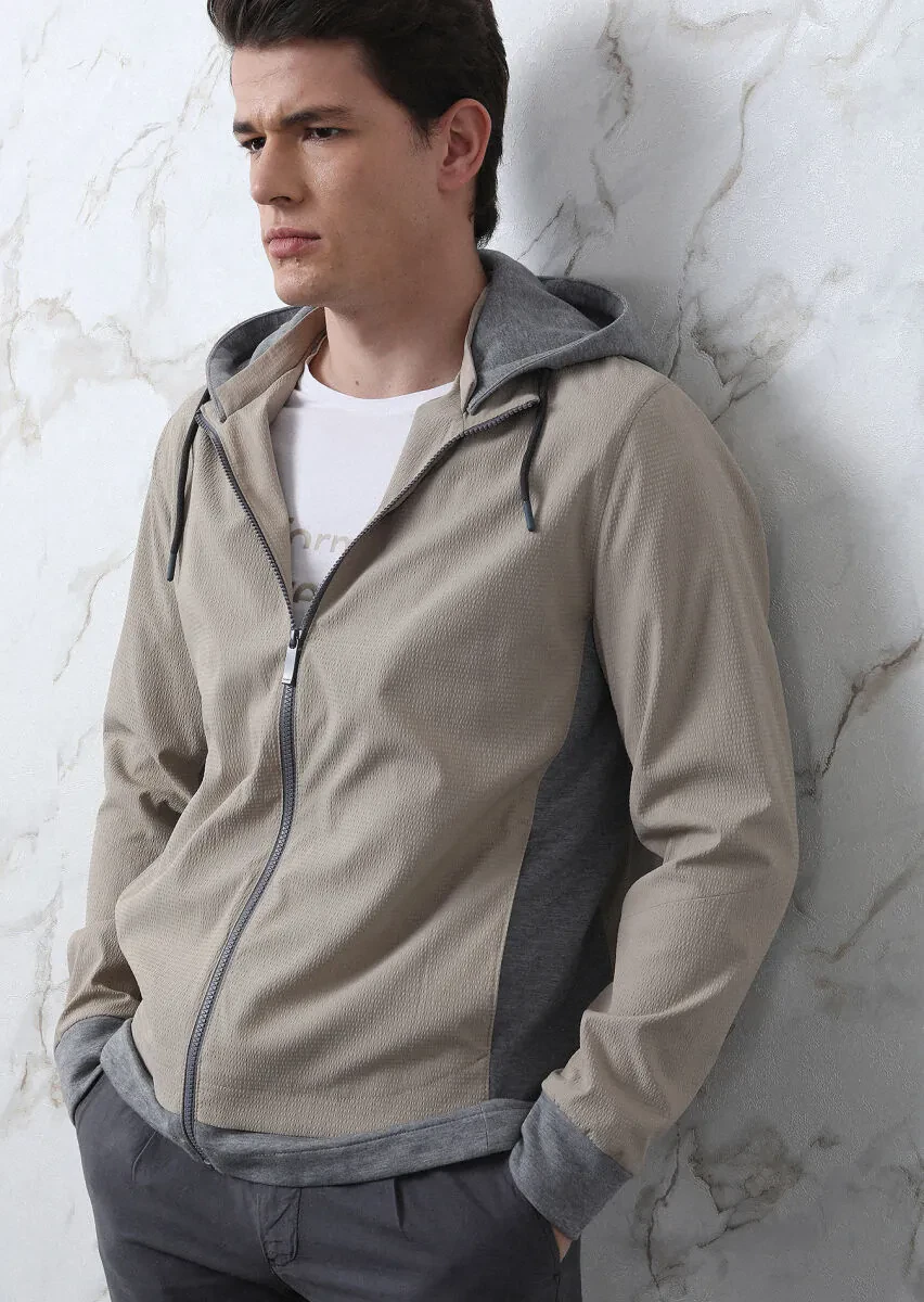 Vizon Regular Fit Casual Dokuma Mont - 4